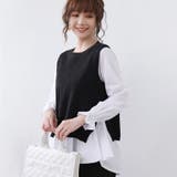 ブラック | シャツセット 重ね着 ブラウス | Doux Belle 