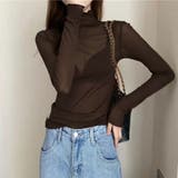 コーヒー | シースルートップス シアーシャツ レディース 長袖 tシャツ | Doux Belle