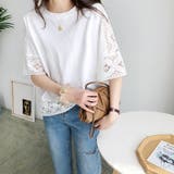 レース トップス トップス 可愛い カジュアル オフェス | Doux Belle  | 詳細画像9 