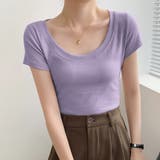トップス Ｔシャツ レディース カットソー スクエアネック カジュアル | Doux Belle  | 詳細画像14 