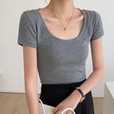 トップス Ｔシャツ レディース カットソー スクエアネック カジュアル | Doux Belle  | 詳細画像18 