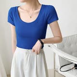 トップス Ｔシャツ レディース カットソー スクエアネック カジュアル | Doux Belle  | 詳細画像19 