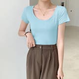 トップス Ｔシャツ レディース カットソー スクエアネック カジュアル | Doux Belle  | 詳細画像22 
