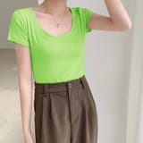 トップス Ｔシャツ レディース カットソー スクエアネック カジュアル | Doux Belle  | 詳細画像30 