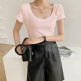 トップス Ｔシャツ レディース カットソー スクエアネック カジュアル | Doux Belle  | 詳細画像33 