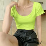 トップス Ｔシャツ レディース カットソー スクエアネック カジュアル | Doux Belle  | 詳細画像35 