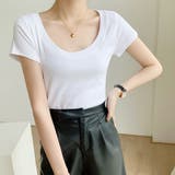 トップス Ｔシャツ レディース カットソー スクエアネック カジュアル | Doux Belle  | 詳細画像7 