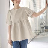 ベージュ | 半袖ブラウス ブラウス トップス | Doux Belle 