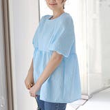 ブルー | 半袖ブラウス ブラウス トップス | Doux Belle 