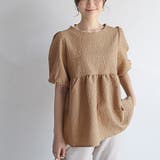 ブラウン | 半袖ブラウス ブラウス トップス | Doux Belle 