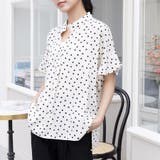 フリル袖ドット柄ブラウス | Doux Belle  | 詳細画像3 