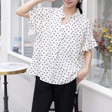 フリル袖ドット柄ブラウス | Doux Belle  | 詳細画像4 