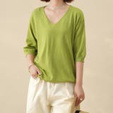 オリーブ | サマーニット レディース 半袖 | Doux Belle 