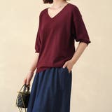 ワインレッド | サマーニット レディース 半袖 | Doux Belle 