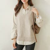 Vネックノースリーブニットベスト | Doux Belle  | 詳細画像1 