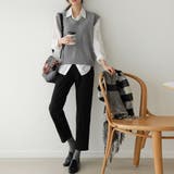 Vネックノースリーブニットベスト | Doux Belle  | 詳細画像16 