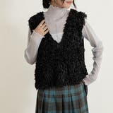 ブラック | 前後2wayVネックシャギーニット モールフェザー シャギーニット | Doux Belle 