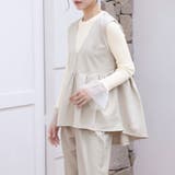 ベージュ | ペプラムシルエットベスト トップス ベスト | Doux Belle