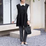 ペプラムシルエット ボタン付き ラウンドネック | Doux Belle  | 詳細画像20 