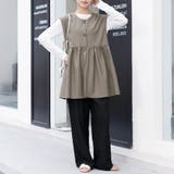 ペプラムシルエット ボタン付き ラウンドネック | Doux Belle  | 詳細画像3 