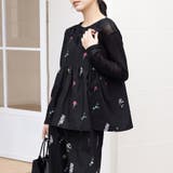 ブラック | 花柄キャミビスチェ | Doux Belle 