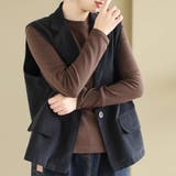 ブラック | テーラード風ベスト | Doux Belle 