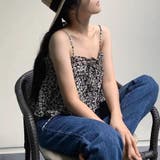 小花柄シャーリングキャミソール レディース トップス | Doux Belle  | 詳細画像6 
