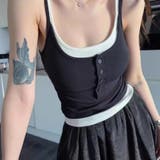 フェイクレイヤードリブキャミソール レディース トップス | Doux Belle | 詳細画像18