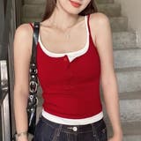フェイクレイヤードリブキャミソール レディース トップス | Doux Belle | 詳細画像9
