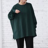 グリーン | 長袖トップス 体型カバー カジュアル | Doux Belle 