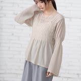 アイボリー | 長袖トップス 女性らしい 透け | Doux Belle