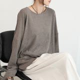 グレージュ | オーバーサイズ トップス カットソー 長袖 ロングT モモンガ風 | Doux Belle