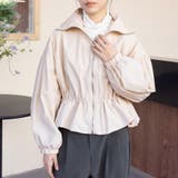 アイボリー | ペプラムジャケット アウター フロントジップ | Doux Belle 