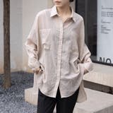 ベージュ | シアーシャツ ロング丈 ポケット付き | Doux Belle 