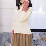 ベージュ_オレンジ | バイカラートップス | Doux Belle 