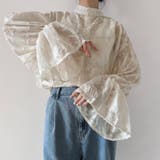 ベージュ | ベルスリーブシアーブラウス | Doux Belle 