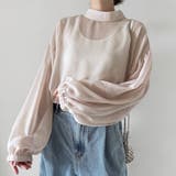 ベージュ | シアーパフブラウス | Doux Belle 