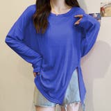 TYPE1ブルー | 2typeラウンドネックシアートップス | Doux Belle 