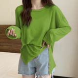 TYPE1グリーン | 2typeラウンドネックシアートップス | Doux Belle 