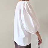 コットン素材シンプルボリュームスリーブカットソー | Doux Belle  | 詳細画像17 