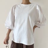 コットン素材シンプルボリュームスリーブカットソー | Doux Belle  | 詳細画像18 