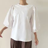 コットン素材シンプルボリュームスリーブカットソー | Doux Belle  | 詳細画像19 