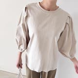 コットン素材シンプルボリュームスリーブカットソー | Doux Belle  | 詳細画像4 