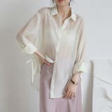 オフホワイト | シフォンシアーシャツ | Doux Belle