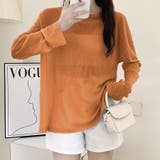 オレンジ | 前後2way仕様ラウンドネックシアーカットソー | Doux Belle 