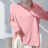 ピンク | 前後2way仕様ラウンドネックシアーカットソー | Doux Belle 