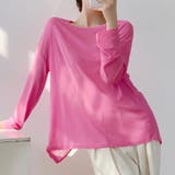 ローズ | 前後2way仕様ラウンドネックシアーカットソー | Doux Belle 