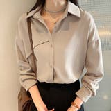 ベージュ | タック袖ベーシックシャツ | Doux Belle 