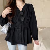 TYPE1ブラック | 選べる2TYPE！ギャザーブラウス | Doux Belle 