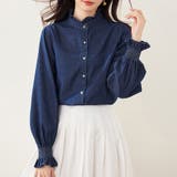 フリル襟デニムブラウス | Doux Belle  | 詳細画像1 